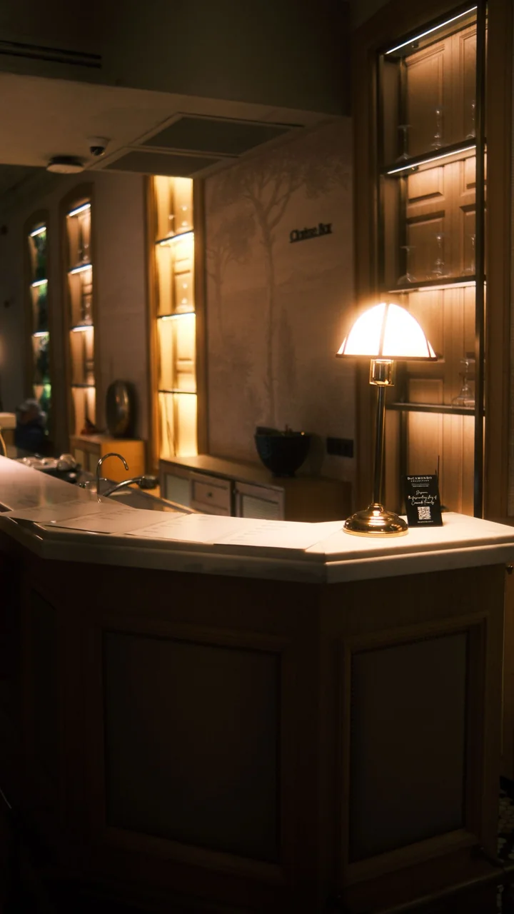 Detalj fra lodge-interiør